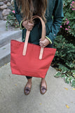 Terra-cotta Tote / Leather Handles